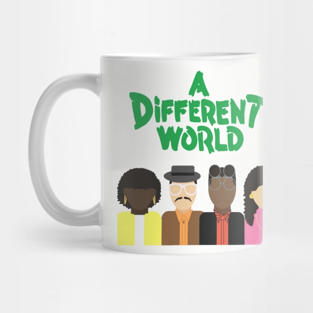 Mens Womens A Different World text green by tekolier